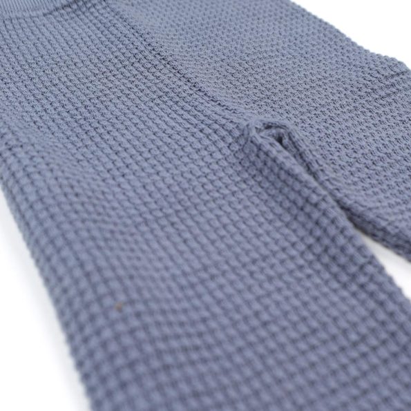 Waffle Organic Cotton Kids' Top and Bottom Set Blue