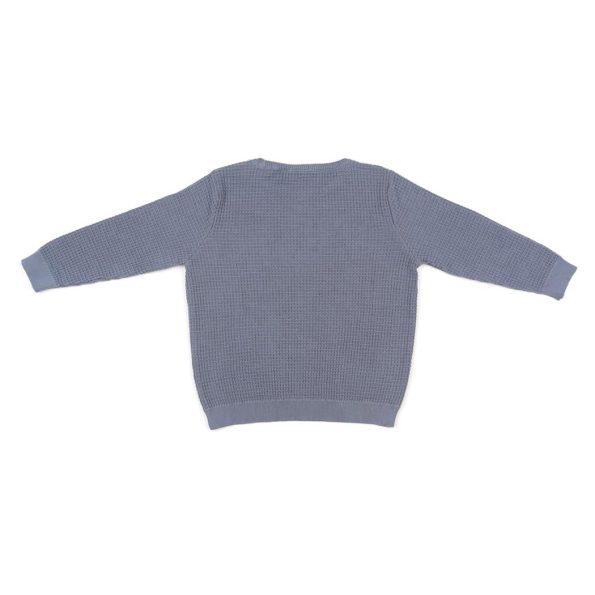 Waffle Organic Cotton Kids' Top and Bottom Set Blue