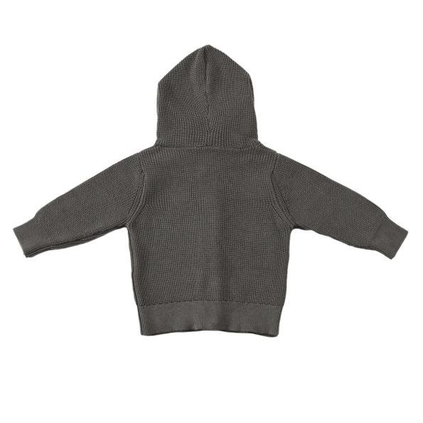 Hooded Organic Cotton Baby and Kids Cardigan Grey
