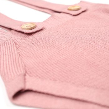 Organic Cotton Baby Knitted Romper Pink
