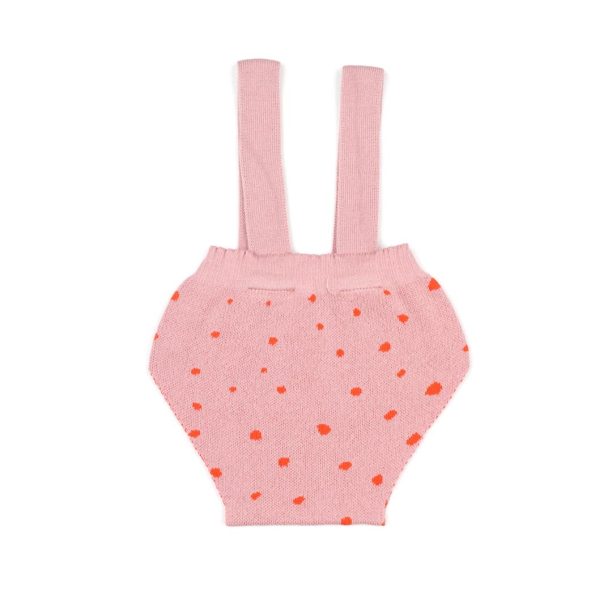 Organic Cotton Baby Knit Romper with Pants - Pink