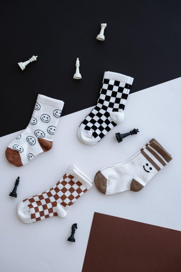 BABYBEK Smiley Chess Premium 4-Piece Sock Set