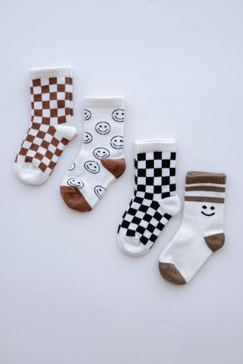 BABYBEK Smiley Chess Premium 4-Piece Sock Set