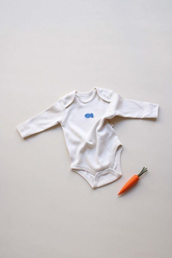 Fish Embroidered Long Sleeve Bodysuit
