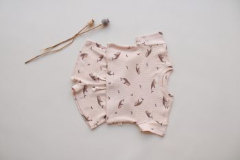 Whale Print Ribbed Shorts Set