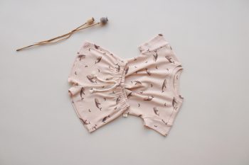 Whale Print Ribbed Shorts Set