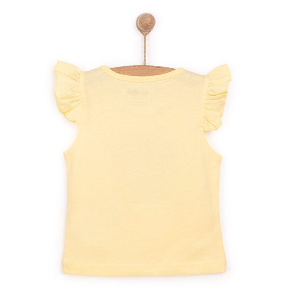 Girls' Basic T-Shirt with Round Neck in Yellow