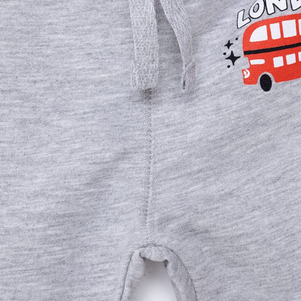Boys' Gray Melange Sweatpants with Ribbed Cuffs