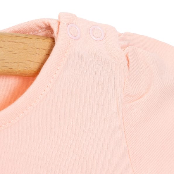 Baby Girl Basic T-shirt with Ice Cream Cart Print in Light Pink