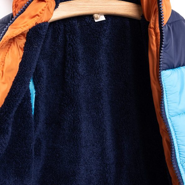 Boys' Basic Fox Patterned Jacket with Gloves in Blue