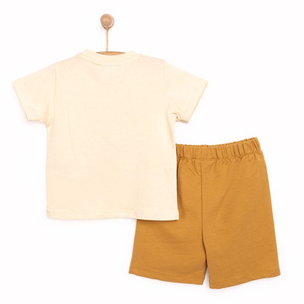 Boys' Basic T-Shirt and Shorts Set with Champion Dinosaur Design