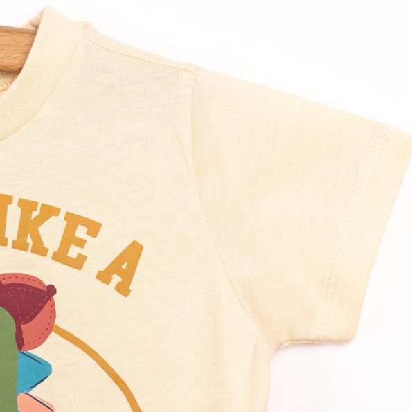 Boys' Basic T-Shirt and Shorts Set with Champion Dinosaur Design