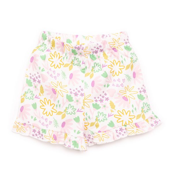 Girls' Basic T-Shirt and Shorts Set - Be Happy Design in Light Pink