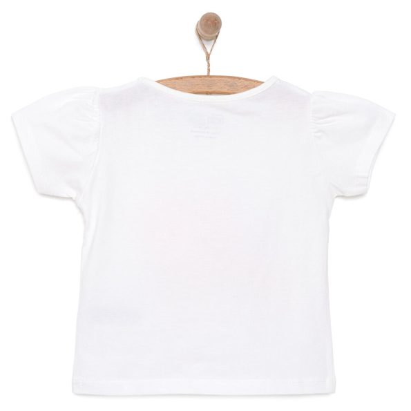 Girls' Basic Butterfly Print Crew Neck Short Sleeve T-Shirt