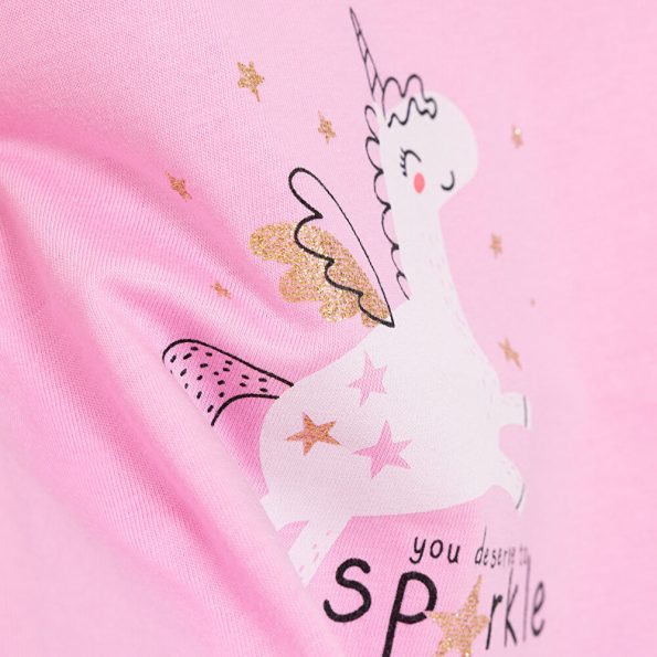 Girls' Unicorn Print Basic T-Shirt