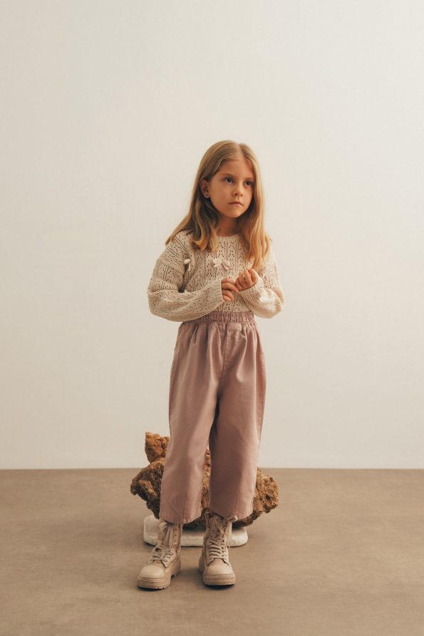 Lilac Elastic Waist Bomber Pants