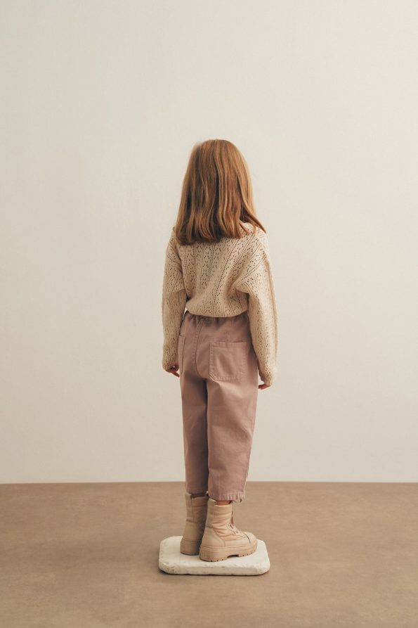 Lilac Elastic Waist Bomber Pants