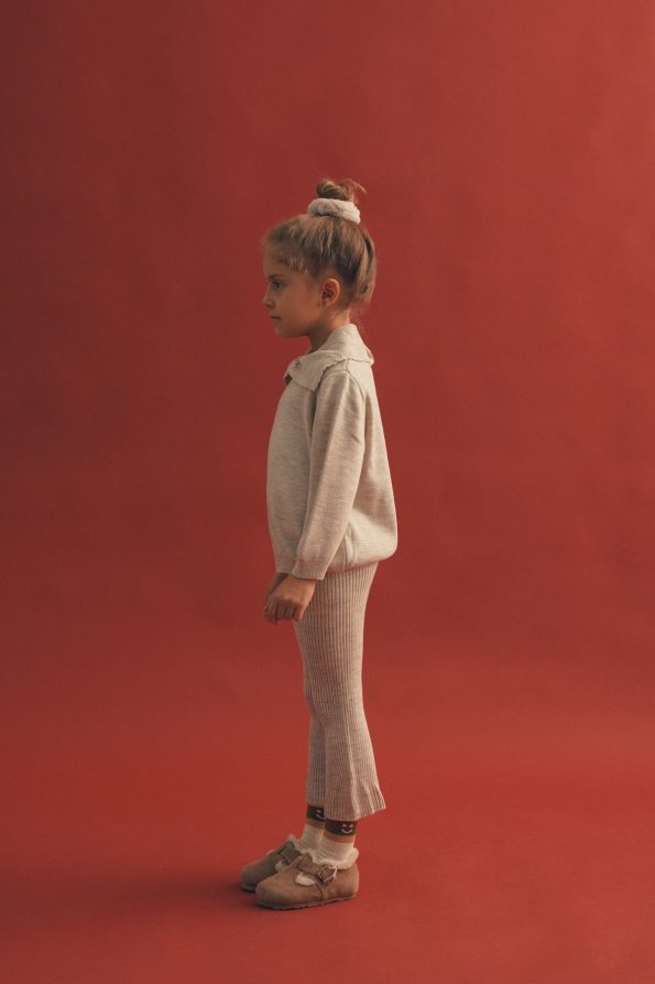 Bow Collar Knit Set