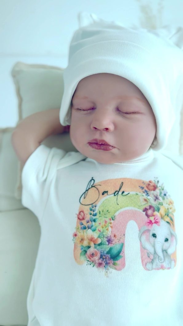 Lilabio 100% Organic Personalized 10-Piece Hospital Outfit Sea Creatures