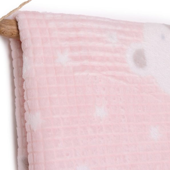Wellsoft Bear Pattern Blanket Light Pink