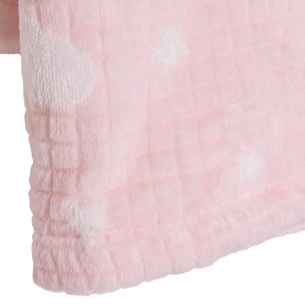 Wellsoft Bear Pattern Blanket Light Pink