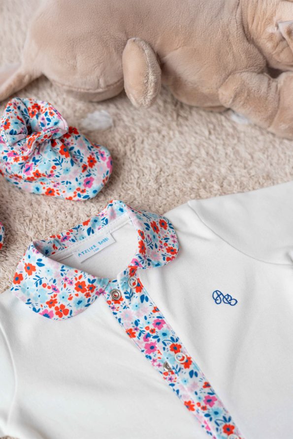 Baby Bodysuit - Little Flowers / Red