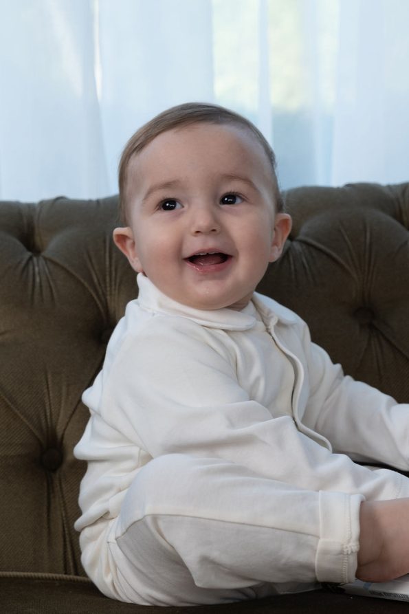 Organic Cotton Baby Collar Bodysuit Cream
