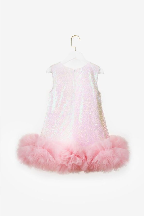 White Tulle and Sequin Dress for Girls - Evie