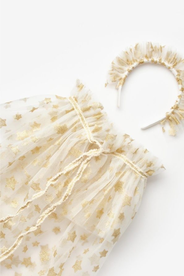 White Star Print Girls' Cape, Wand and Tiara Set