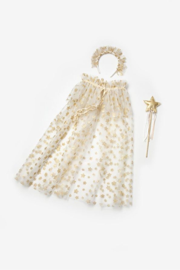 White Star Print Girls' Cape, Wand and Tiara Set
