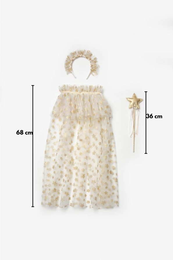 White Star Print Girls' Cape, Wand and Tiara Set