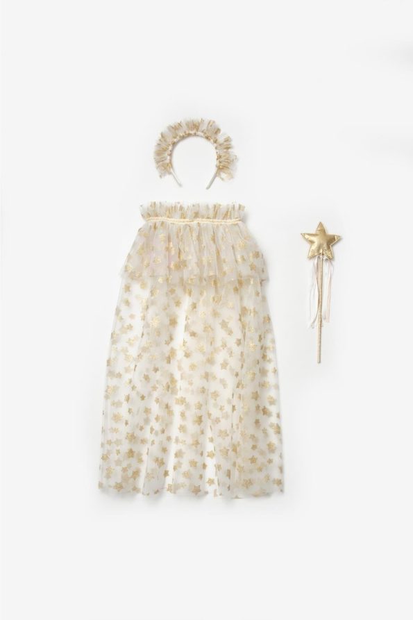 White Star Print Girls' Cape, Wand and Tiara Set