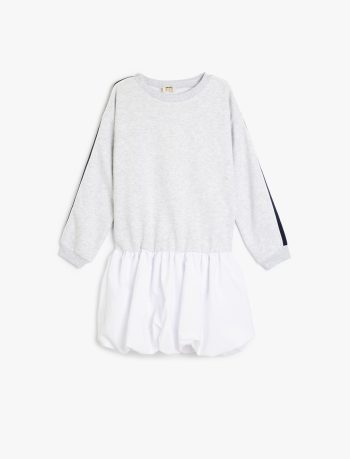 Girls' Long Sleeve Crew Neck Sweat Dress