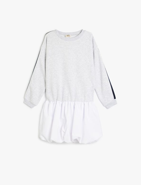 Girls' Long Sleeve Crew Neck Sweat Dress
