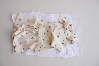 Blueberry Print Knit Neck Tie Set