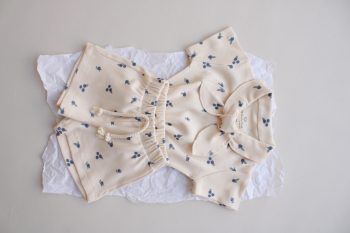 Blueberry Print Knit Neck Tie Set