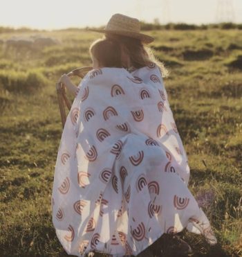 Bohemian Rainbow Muslin Blanket and Set