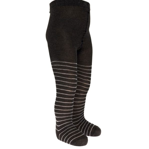 Girls' Ribbed Tights in Dark Gray
