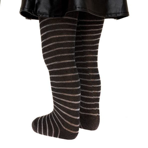 Girls' Ribbed Tights in Dark Gray