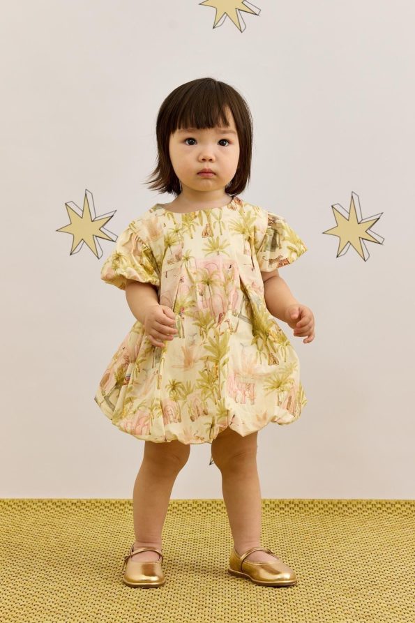 Light Green Camel Pattern Dress