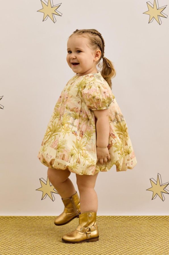 Light Green Camel Pattern Dress