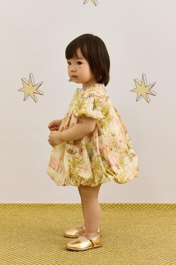 Light Green Camel Pattern Dress