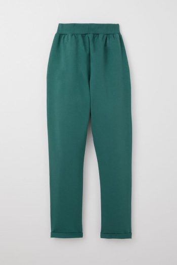 Boys' Emerald Green Pocketed Button-Detail Pants (Ages 4-7)
