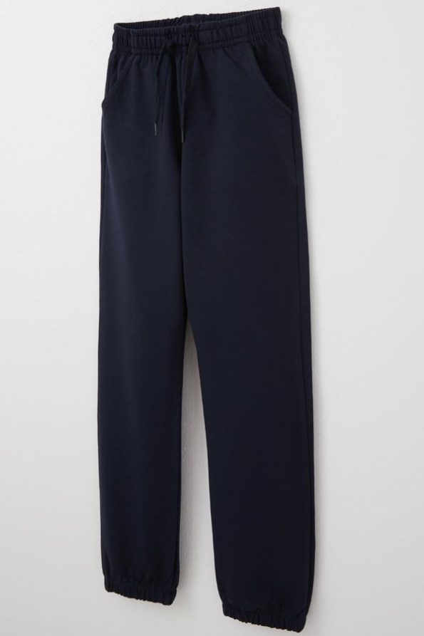 Boys' Elastic Waistband Pants with Lace Accessory in Navy Blue (5-6 Years)