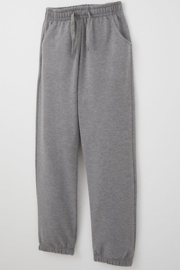Boys' Dark Gray Melange Stretchy Waist and Cuffs with Lace Accessory (Ages 5-8)