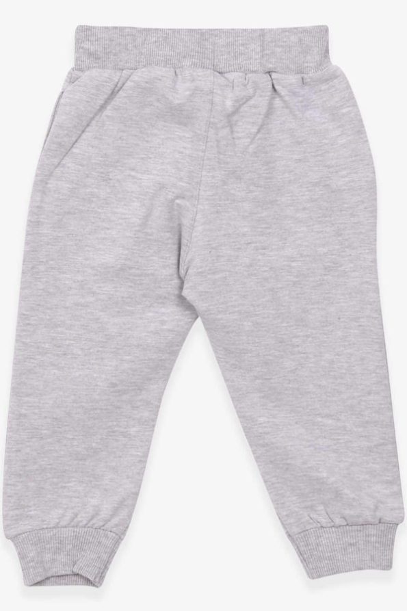 Boys' Printed Pocket Sweatpants in Light Gray Melange (1.5-2 Years)