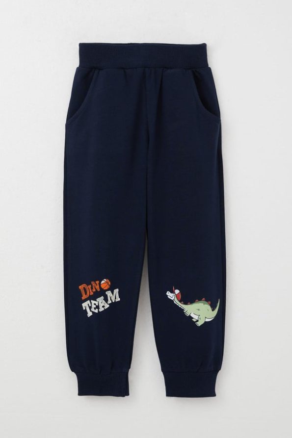 Boys' Dinosaur Print Beige Tracksuit Set (1-2 Years)
