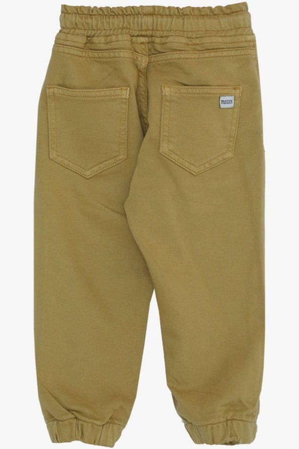 Boys' Elastic Waist and Cuffed Trousers in Khaki Green (Ages 1.5-4)