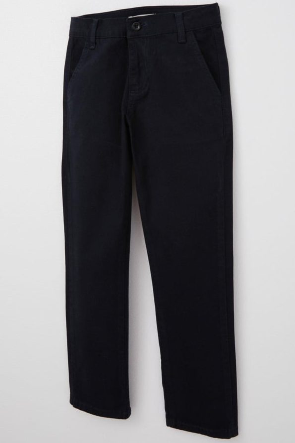 Boys' Basic Gabardine Trousers in Navy (8-9 Years)