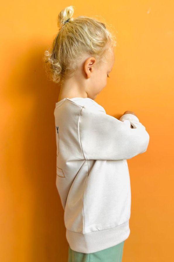Boys' Printed Sweatshirt in Beige (Ages 4-7)